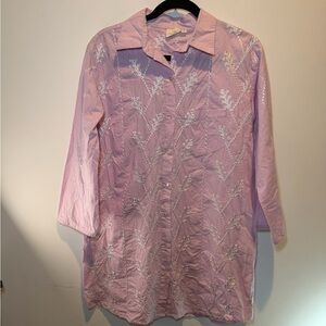 Julia Amory Pink Embroidered Mini Dress